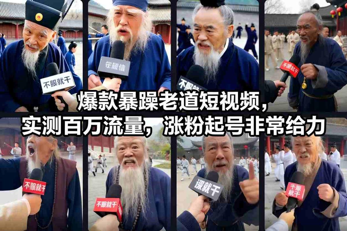 爆款暴躁老道短视频，实测百万流量，涨粉起号非常给力 图1