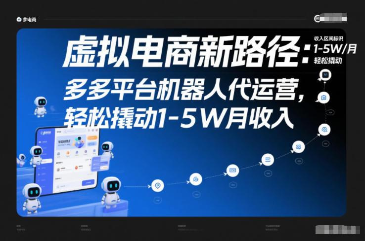 虚拟电商新路径：多多平台机器人代运营，轻松撬动1-5W月收入【揭秘】 图1