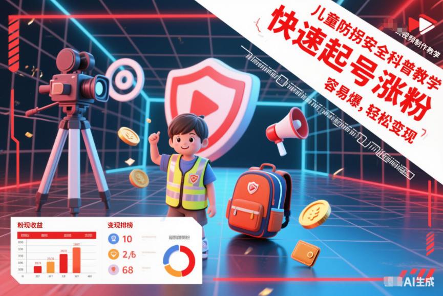 儿童防拐安全科普知识视频制作教学，快速起号涨粉，容易爆，轻松变现 图1