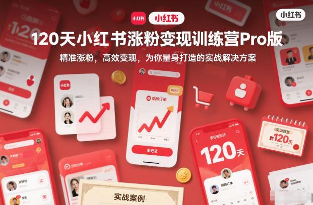 120天小红书涨粉变现训练营Pro版，​精准涨粉，高效变现​，为你量身打造的实战解决方案 图1