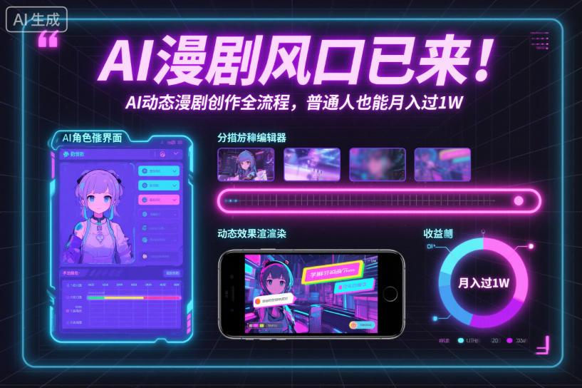 AI漫剧风口已来！AI动态漫剧创作全流程，普通人也能月入过1W 图1
