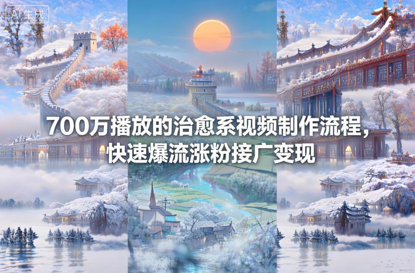 700万播放的治愈系视频制作流程，快速爆流涨粉接广变现 图1