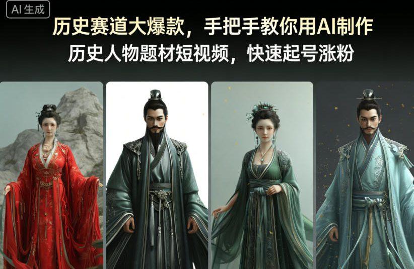 历史赛道大爆款，手把手教你用AI制作历史人物题材短视频，快速起号涨粉 图1