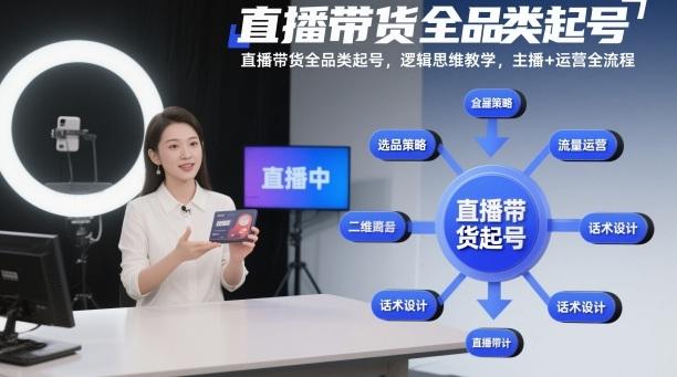 直播带货全品类起号，逻辑思维教学，主播+运营全流程 图1