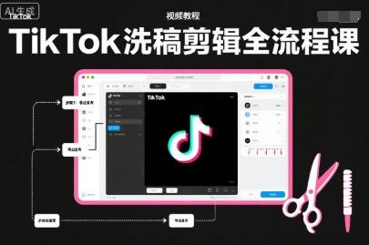 TikTok洗稿剪辑全流程课，PR洗稿剪辑全流程，TK洗稿运营课 图1