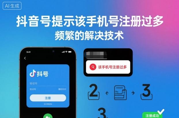 抖音号提示该手机号注册过多，频繁的解决技术 图1