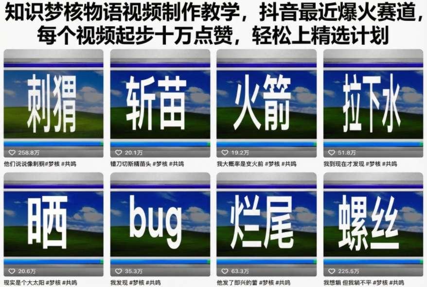 知识梦核物语视频制作教学，抖音最近爆火赛道，每个视频起步十万点赞，轻松上精选计划 图1