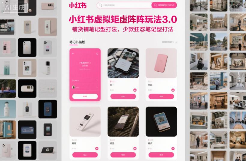 小红书虚拟矩阵玩法3.0，铺货铺笔记型打法，少款狂怼笔记型打法 图1