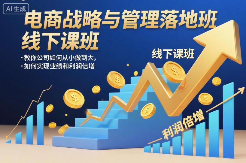 电商战略与管理落地班线下课，教你公司如何从小做到大，如何实现业绩和利润倍增【录音】 图1