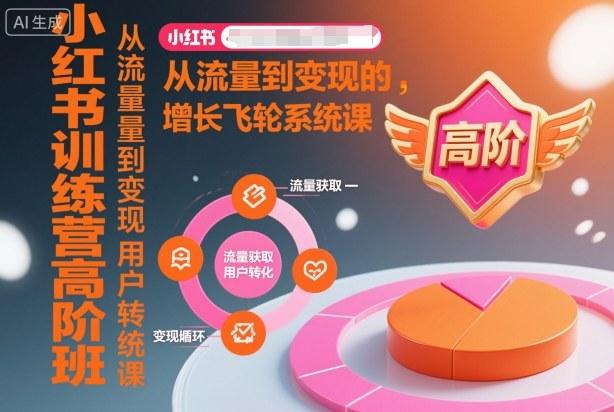 小红书训练营高阶班，从流量到变现的增长飞轮系统课 图1