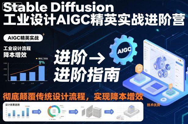 Stable Diffusion工业设计AIGC精英实战进阶营，彻底颠覆传统设计流程，实现降本增效 图1