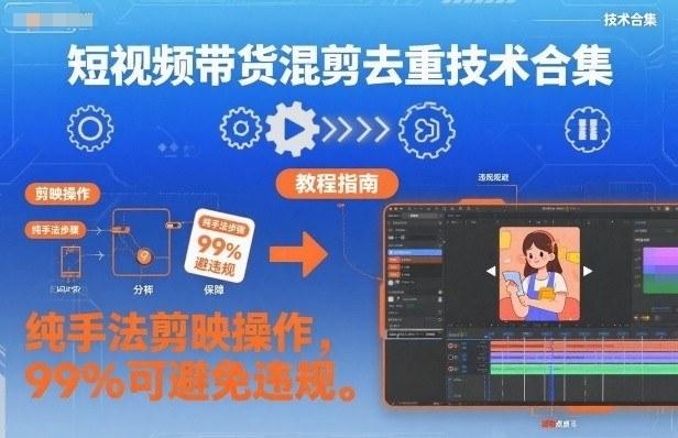 短视频带货混剪去重技术合集，纯手法剪映操作，99%可避免违规 图1