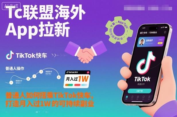 Tc联盟海外App拉新:普通人如何搭乘TikTok快车,打造月入过1W的可持续副业 图1