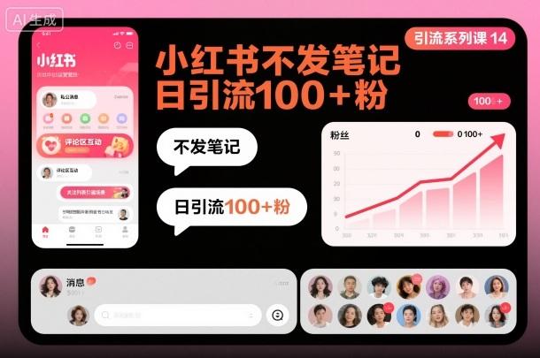引流系列课14：小红书不发笔记日引流100+粉 图1