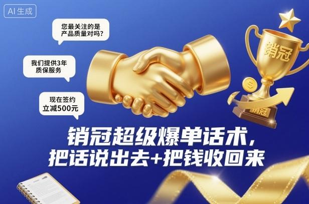 销冠超级爆单话术，把话说出去+把钱收回来 图1