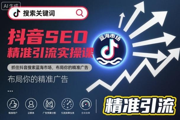 抖音SEO精准引流实操课,抓住抖音搜索蓝海市场,布局你的精准广告 图1