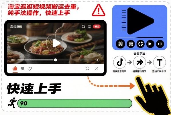 淘宝逛逛短视频搬运去重，纯手法操作，快速上手 图1