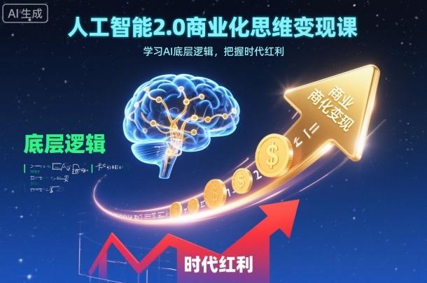 人工智能2.0商业化思维变现课，学习AI底层逻辑，把握时代红利 图1