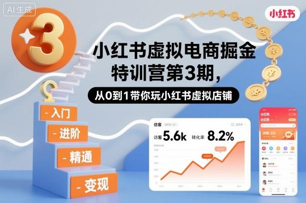 小红书虚拟电商掘金特训营第3期，从0到1带你玩小红书虚拟店铺 图1
