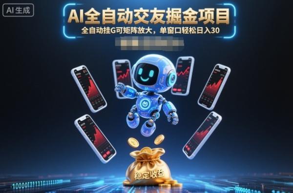 AI全自动交友掘金项目，全自动挂G可矩阵放大，单窗口轻松日入30+【揭秘】 图1