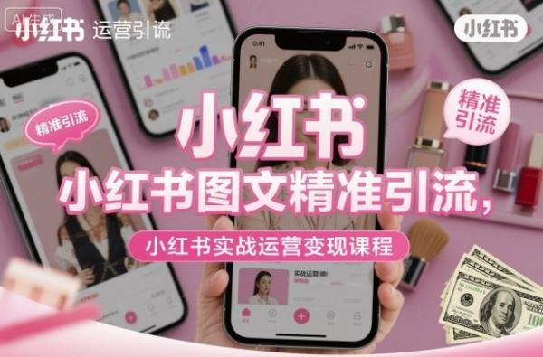 小红书图文精准引流，小红书实战运营变现课程 图1