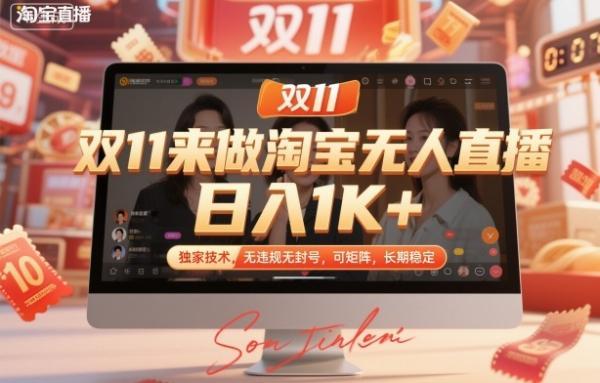 双11来做淘宝无人直播，日入1K+，独家技术，无违规无封号，可矩阵，长期稳定【揭秘】 图1