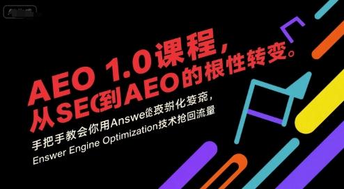 AEO 1.0 课程，从SEO到AE0的基命性转变，手把手教会你用AnswerEngineOptimization技术抢回流量（更新） 图1