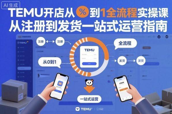 TEMU开店从0到1全流程实操课，从注册到发货一站式运营指南 图1