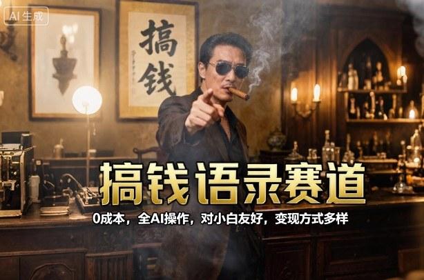 搞钱语录赛道，0成本，全AI操作，对小白友好，变现方式多样 图1