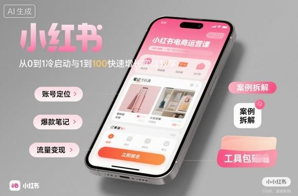 小红书电商运营课：从0到1冷启动与1到100快速增长实战教学 图1