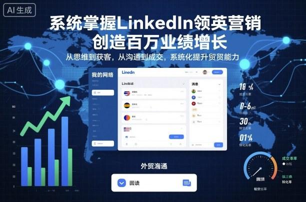 系统掌握LinkedIn领英营销，创造百万业绩增长，从思维到获客，从沟通到成交，系统化提升外贸能力 图1