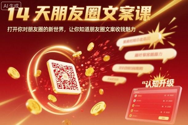 14天朋友圈文案课，打开你对朋友圈的新世界，让你知道朋友圈文案收钱魅力 图1