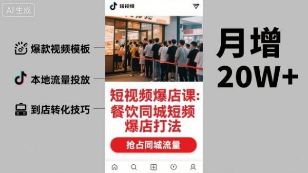 短视频爆店课，餐饮同城短视频爆店打法 图1
