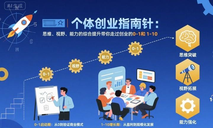 个体创业指南针，思维、视野、能力的综合提升带你走过创业的0-1和1-10【音频】 图1