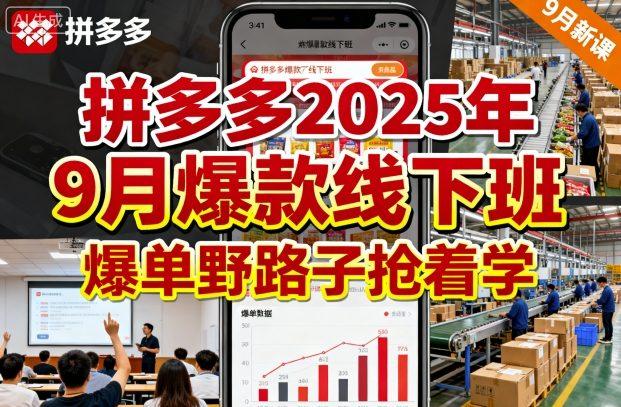 拼多多2025年9月爆款线下班，爆单野路子抢着学 图1