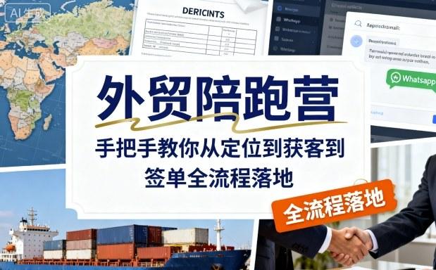 外贸陪跑营，手把手教你从定位到获客到签单全流程落地 图1
