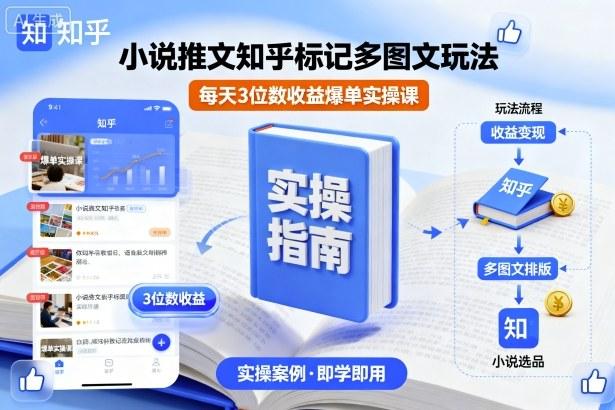 小说推文知乎标记多图文玩法，每天3位数收益爆单实操课 图1