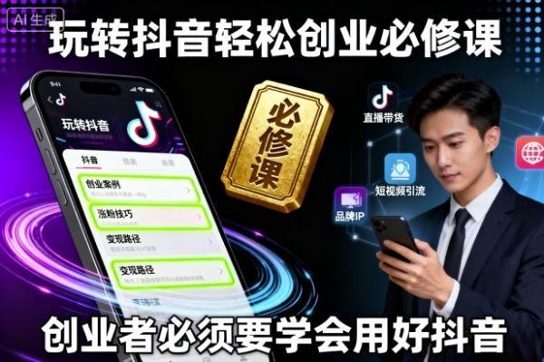 玩转抖音轻松创业必修课，创业者必须要学会用好抖音 图1