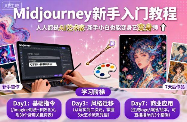 midjourney新手入门教程：人人都是AI艺术家，新手小白也能变身艺术大师 图1