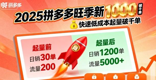 2025拼多多旺季新老店铺——快速低成本起量破千单 图1