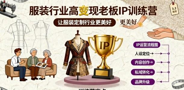 服装行业高变现老板IP训练营，让服装定制行业更美好 图1