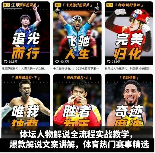 体坛人物解说全流程实战教学，爆款解说文案讲解，体育热门赛事精选 图1