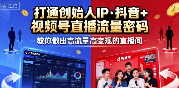 25年直播9-10两期线下课，打通创始人IP，抖音+视频号直播流量密码，教你做出高流量高变现的直播间 图1