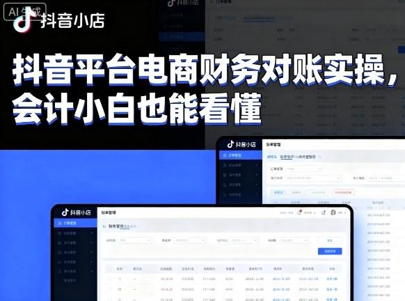 抖音平台电商财务对账实操，会计小白也能看懂的 图1