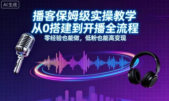 播客保姆级实操教学，从0搭建到开播全流程，零经验也能做，低粉也能高变现 图1