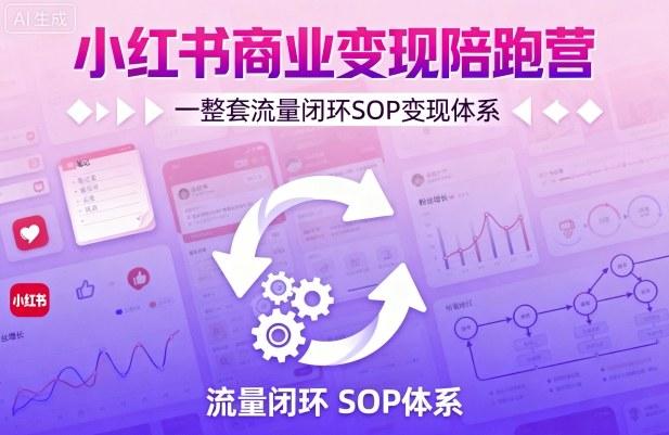 小红书商业变现陪跑营，轻IP矩阵 私域获客 聚光投流，一整套流量闭环SOP变现体系 图1