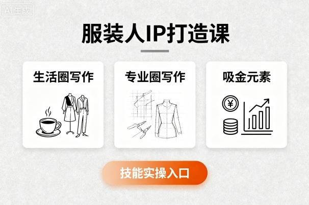 服装人IP打造课，文案创富+生活圈写作+专业圈写作+服装人专属+吸金元素+技能实操 图1