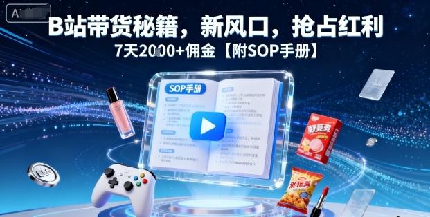 B站带货秘籍，新风口，抢占红利，7天2k+佣金【附SOP手册】 图1