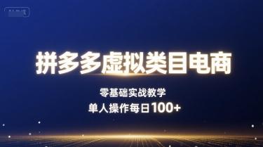 拼多多虚拟类目电商，零基础实战教学，单人操作每日100+ 图1