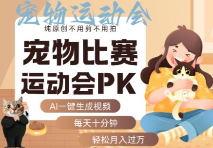 AI一键生成宠物比赛运动会PK视频，纯原创不用剪不用拍，每天十分钟，轻松月入过1W+ 图1